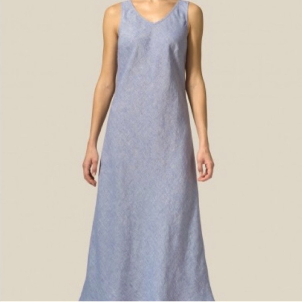 Karen Kane Blue Linen Dress